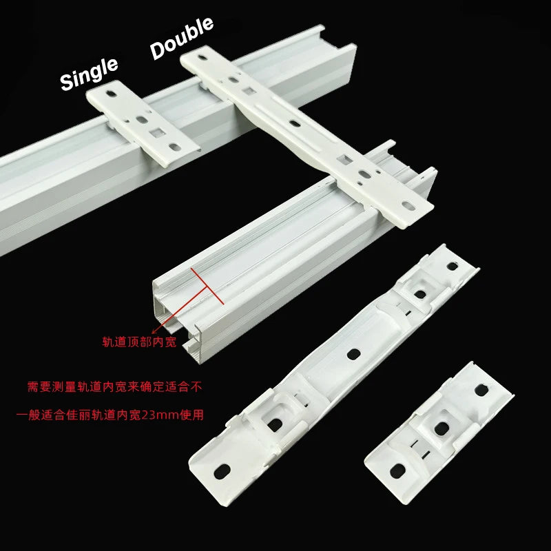 rideau support ressort blanc moderne accessoire inoxydable fixations rails électriques