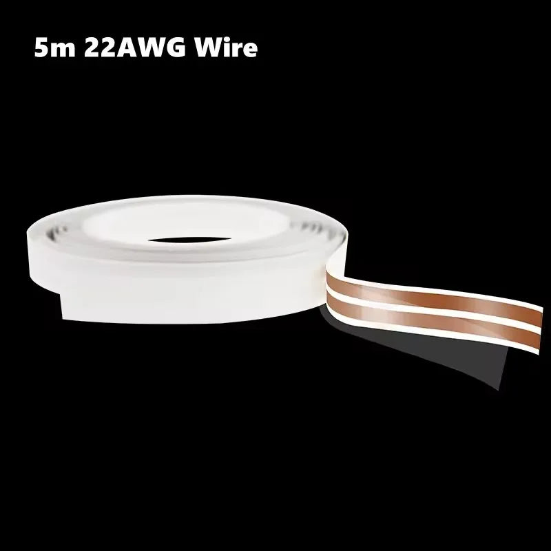 câble plat électrique caché audio led cœurs cuivre pur adhésif 10m 17awg 22awg