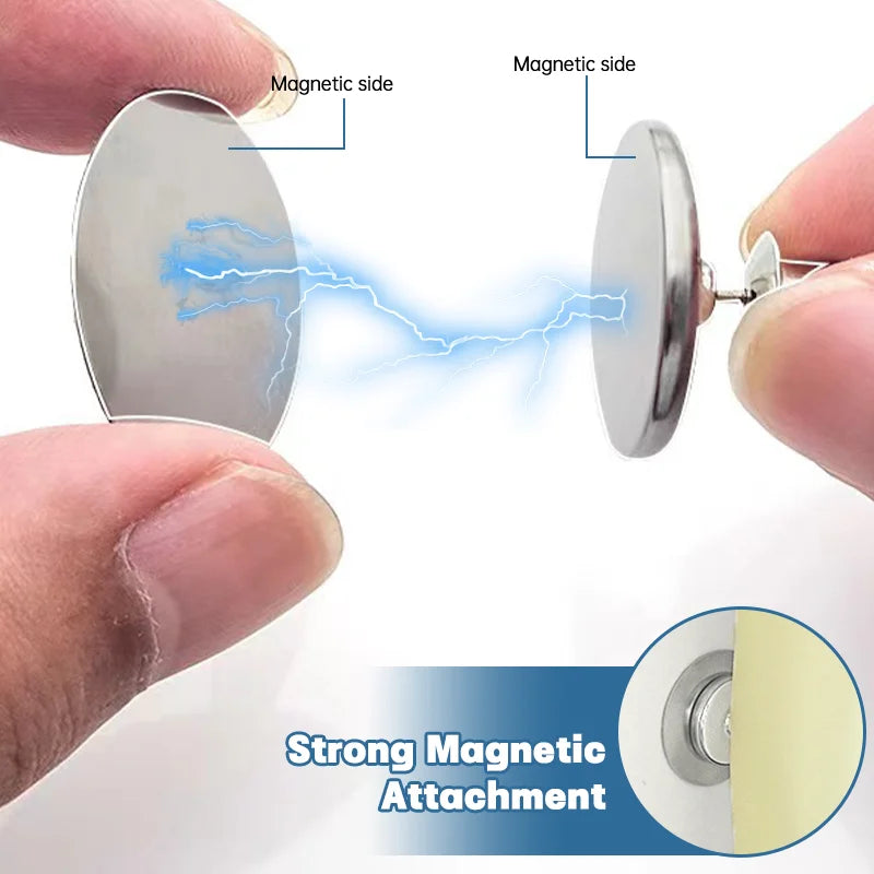 clips magnétiques amovibles rideau argenté bleu rond lisse adhésif moderne guide