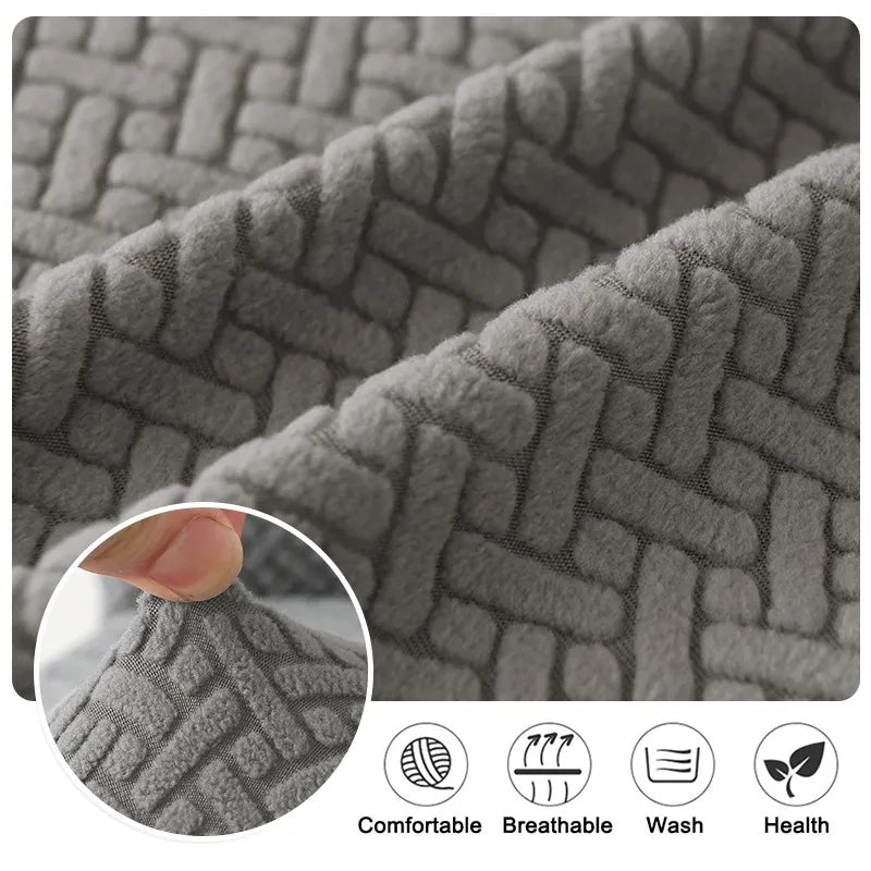 Housse chaise haute tissu géométrique moderne gris adhésif interchangeablewasherable