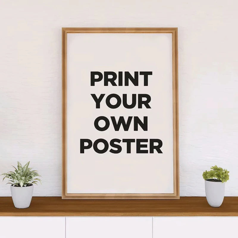 poster personnalisé photo famille mariage anniversaire décoration mur minimaliste cadre bois blanc texte imprimé