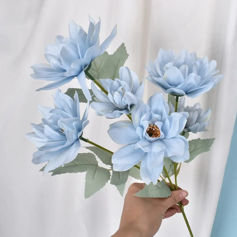bouquet fleurs artificielles pivoines soie décoration intérieure blanc rouge rose bleu crème