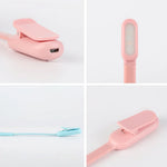 lampe lecture rechargeable clip light rose bleu noir ajustable USB moderne