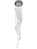 suspension lumineuse transparente papillons relief moderne salle bain lumière chaude bleu clair certification rohs