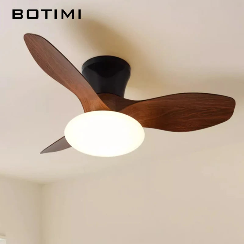 ventilateur moderne lumière led télécommande bois naturel moderne