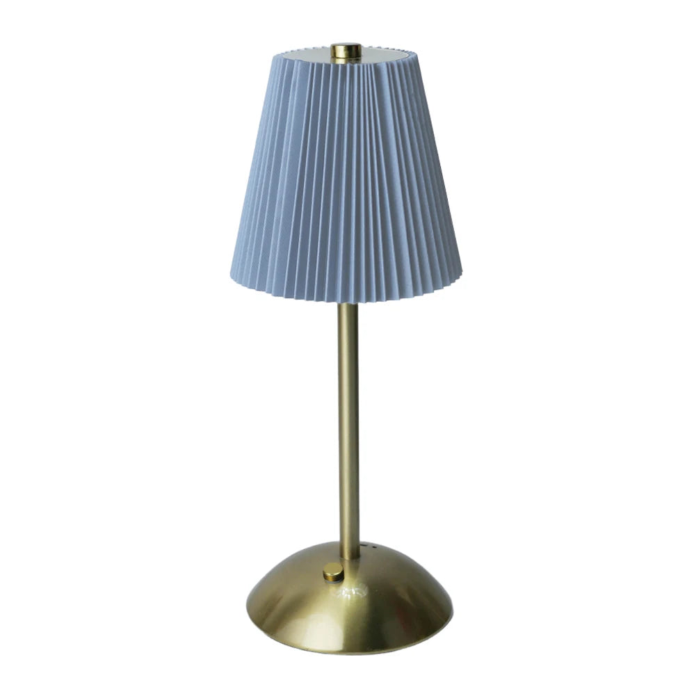 lampe chevet or plissée rechargeable usb moderne abat jour blanc rouge