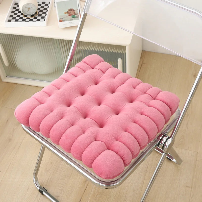 coussin peluche forme biscuit antidérapant coton pp velours polyester moderne gris rose bleu