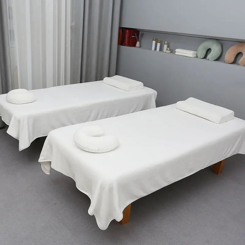 drap massage gris blanc vert clair coton polyester taille 220x120cm absorbant doux moderne confortable