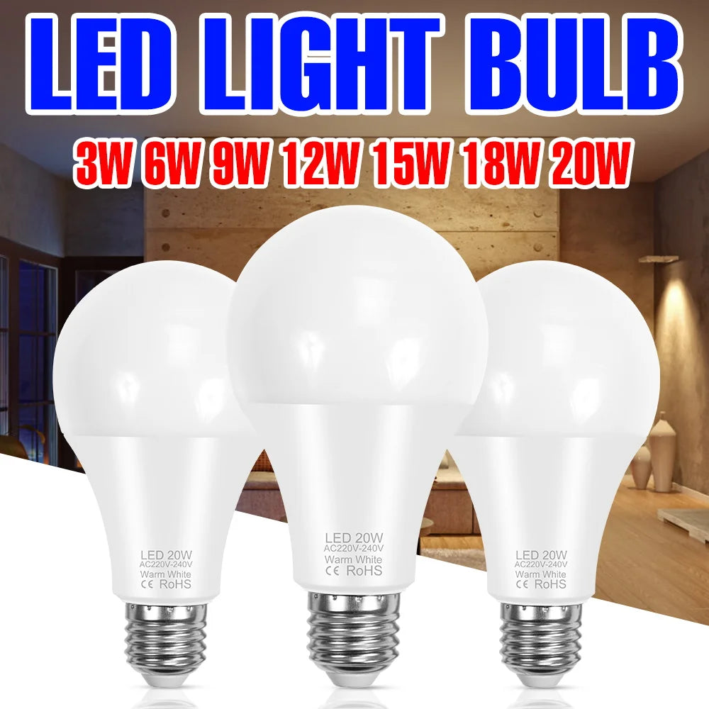 ampoule led e27 e14 blanc moderne économie energie 2700k 6500k flux lumens salon fixe