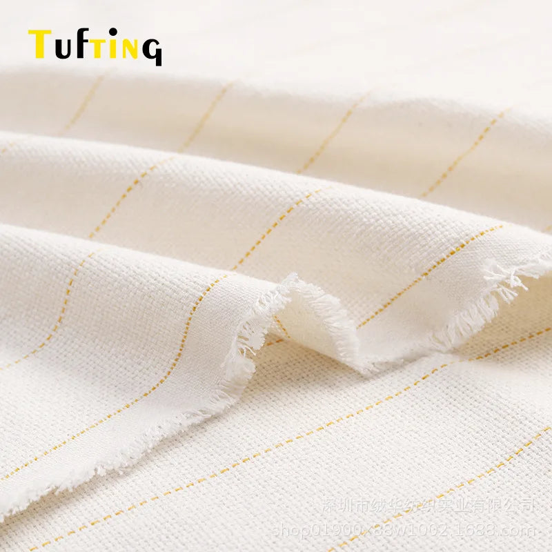 tapisserie tapis blanc jaune rayures horizontales clips métalliques tissu maille moderne artisanal
