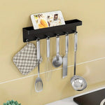 porte clés mural porte sacs crochets vis fixation moderne noir pvc organisateur