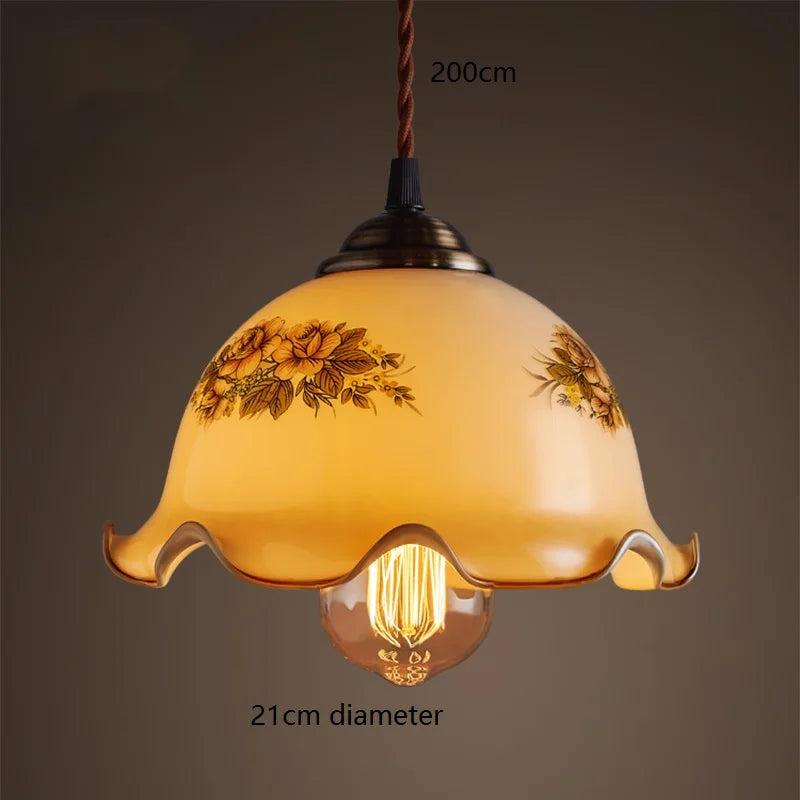 lampe suspendue vintage vert ombre matériau pierre verre 25cm ajustable 200cm autonomie e27