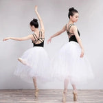 jupe tutu blanc noir classique danse polyester tulle élastique mi mollet juniorSizeMode
