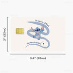 étiquettes carte bancaire stitch dessin animé mignon adhésif réutilisable waterproo