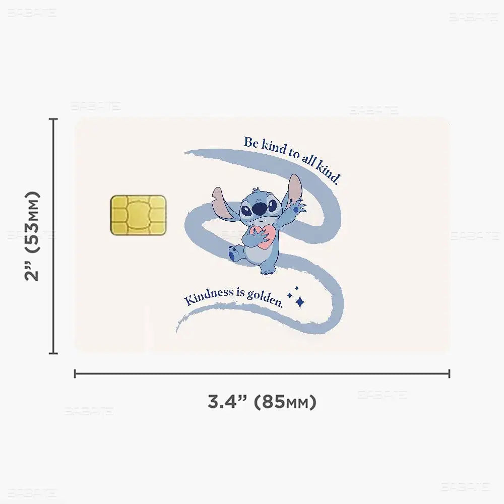 étiquettes carte bancaire stitch dessin animé mignon adhésif réutilisable waterproo