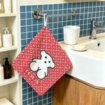 serviette toilette moderne noir rose logo tous chien symboles coeurs paix