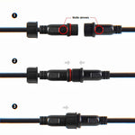 câble connecteur étanche ip67 deux voies split led noir forme extension diversion pvc cuivre