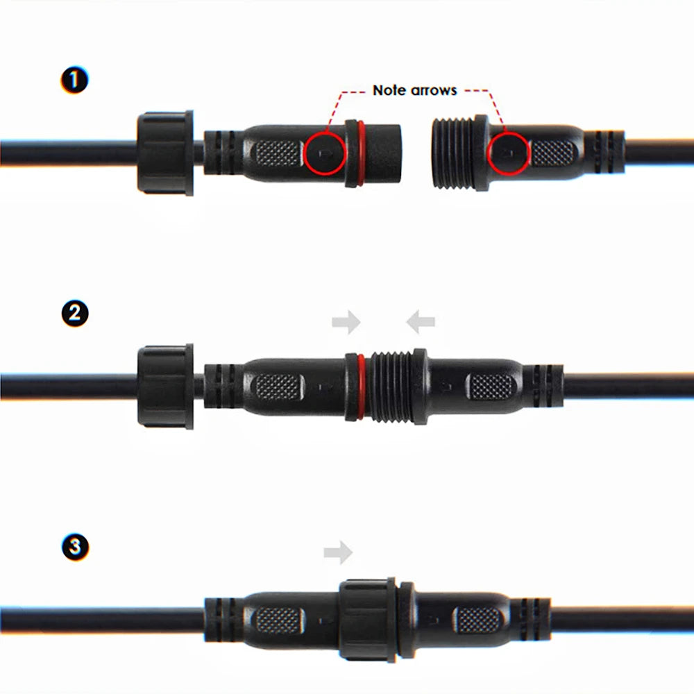 câble connecteur étanche ip67 deux voies split led noir forme extension diversion pvc cuivre