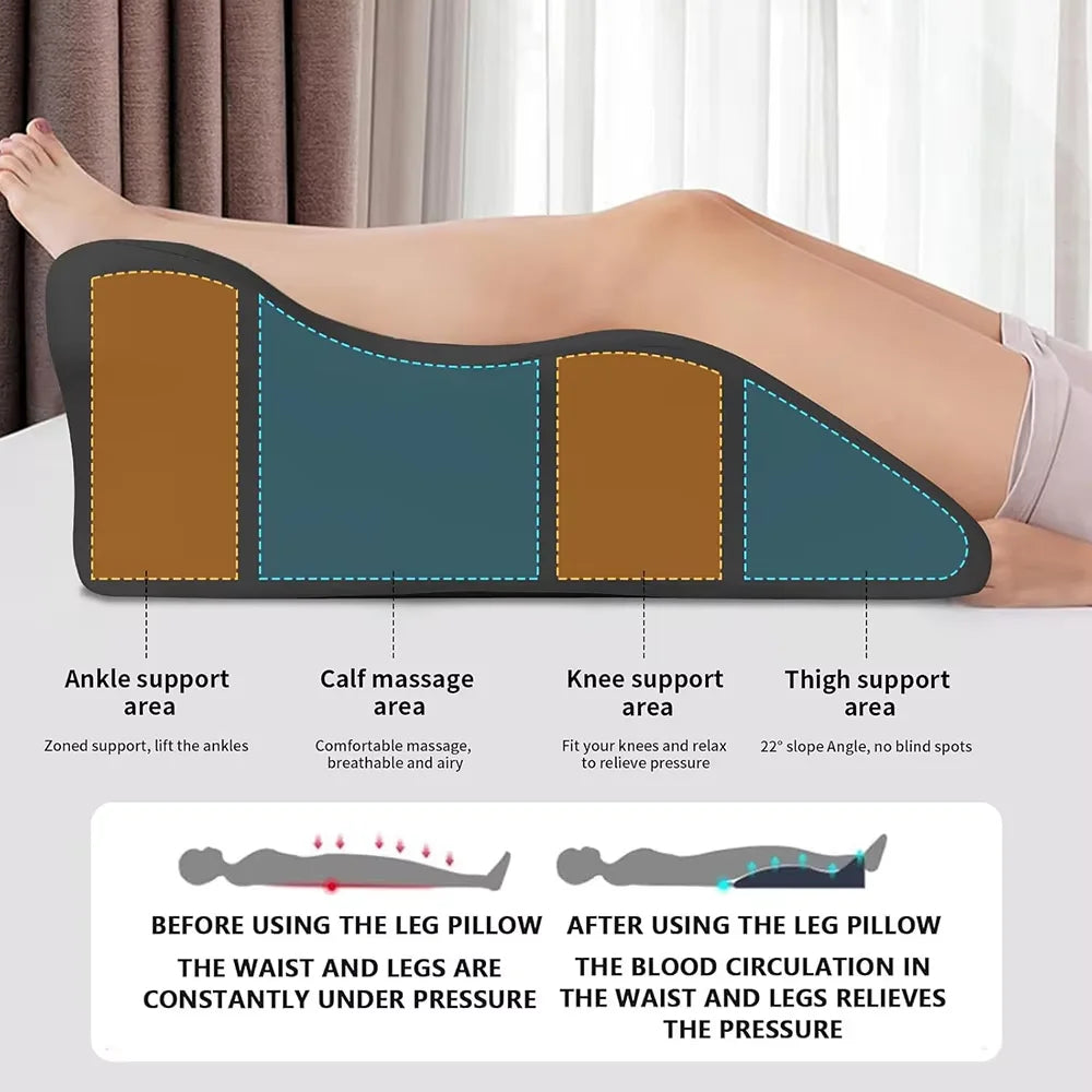 coussin ergonomique multifonctionnel memory foam noir blanc support dos jambes oreiller pieds moderne