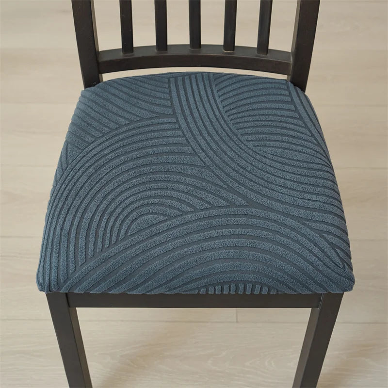 housses chaise rayées bleu gris modernes extérieur accueil 1pc fixées polyester spandex
