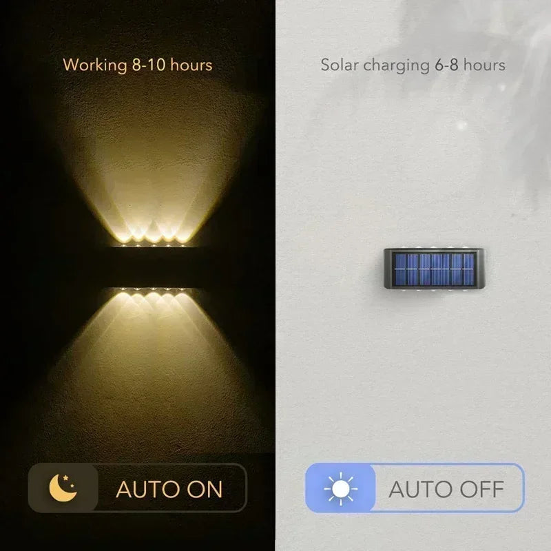 appliques murales solaires led noires bleues moderne ip65 adhésivesextérieur sécurités