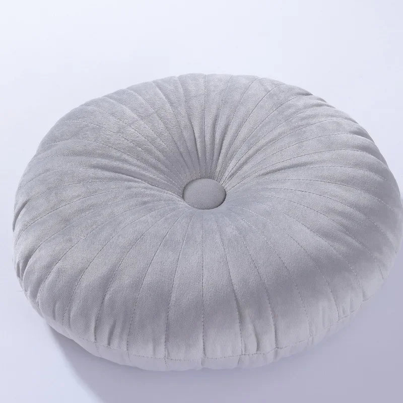 coussin rond velours brodé mousse pu polyester moderne orange jaune gris roseversible non amovible