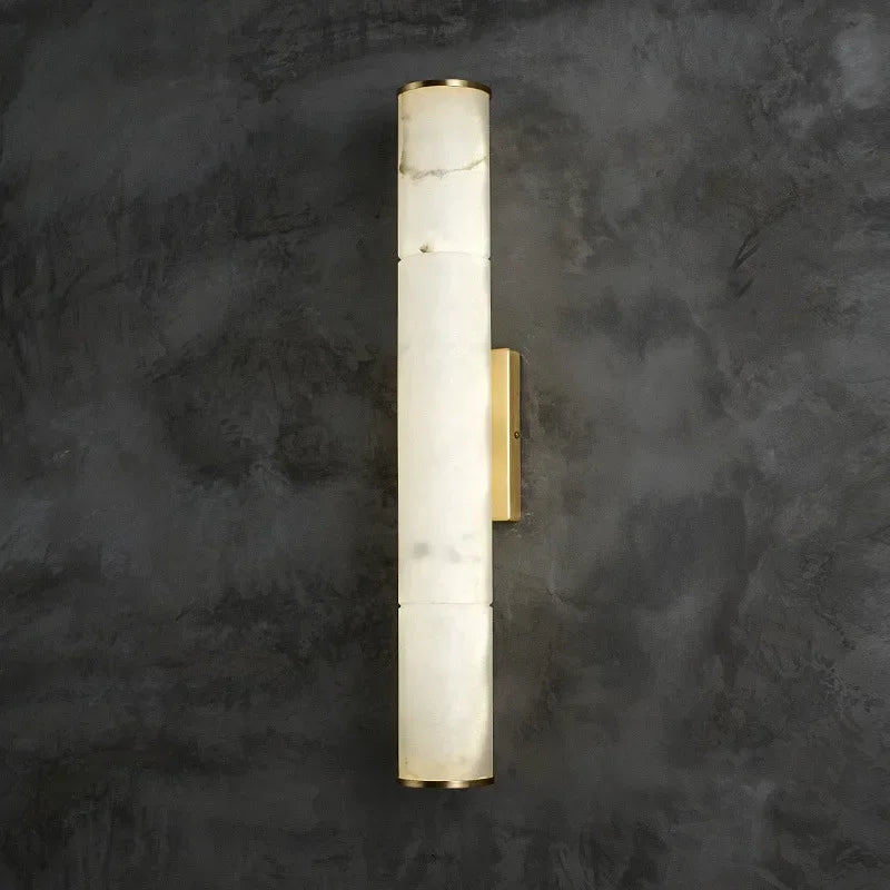 lampe murale moderne marbre blanc doré fixée mur câble électrique opaque chinois chambre coucher