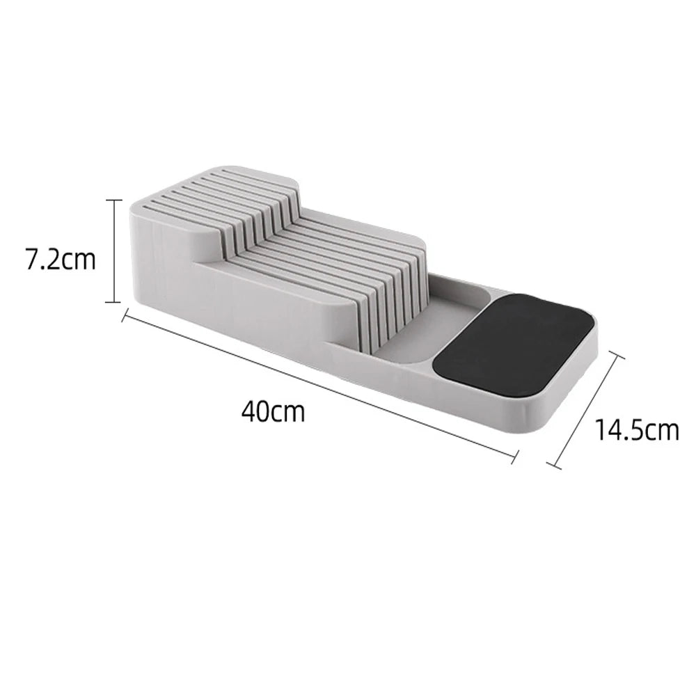 rangement couteaux gris bloc vertical moderne sans vis fixe six couteaux