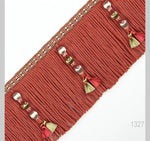 ruban frisé or rouge rose vert gris bordure rideau décoration maison classique