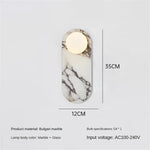 lampes murales modernes blanc marbré globes led étude chambre salon entree