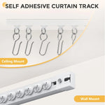 rail rideau auto adhésif gris rouge moderne crochets mur silencieux pvc