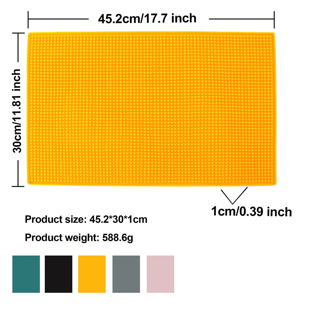 tapis bar silicone perforé moderne noir gris rose blanc perforations respectueux environnement