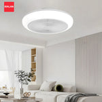 ventilateur blanc moderne lumineux silencieux télécommande grille ventilation rechargeable étanche chambre salon