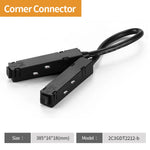 rail led magnétique noir mètres connecteurs d'angle clips fixation moderne