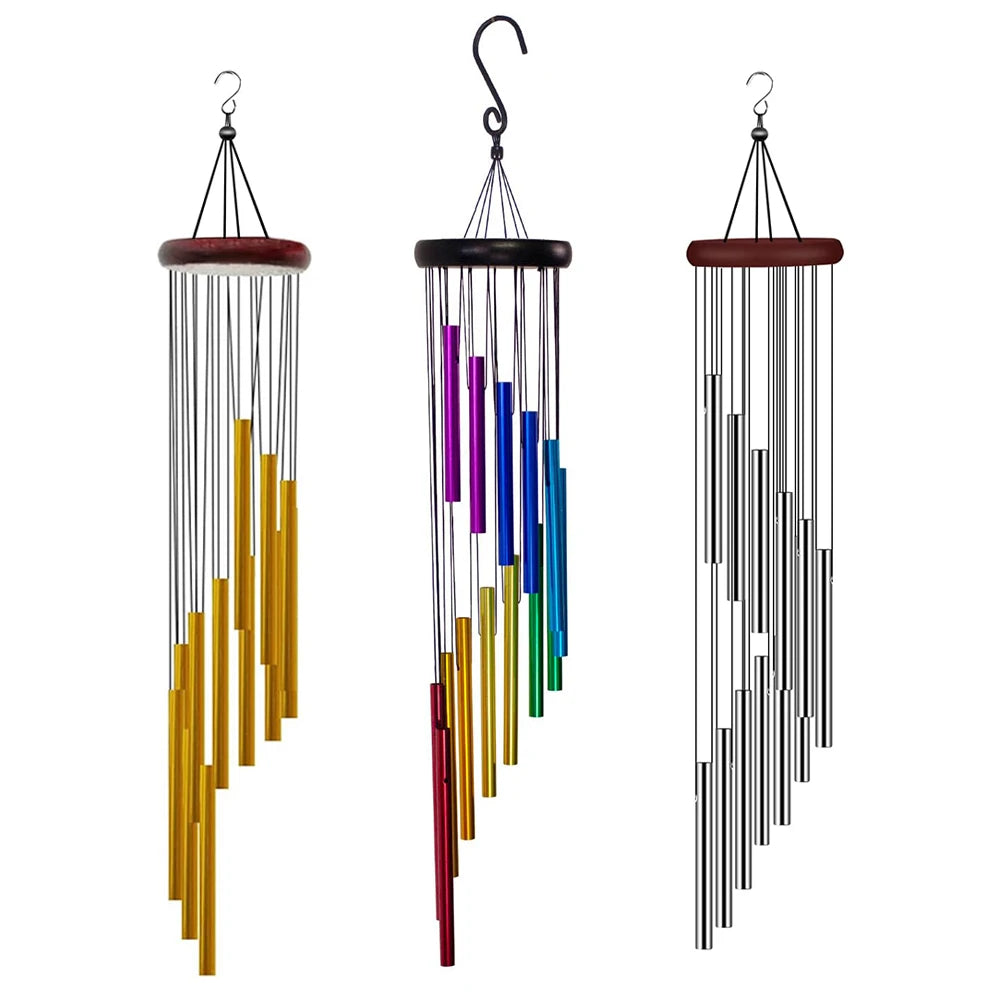 carillon éolien musical multicolore moderne cloches rondes crochet métallique apaisant relaxation méditationextérieurcoration
