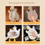 serviette main forme canard blanc gris poilu absorption cuisine salle bain