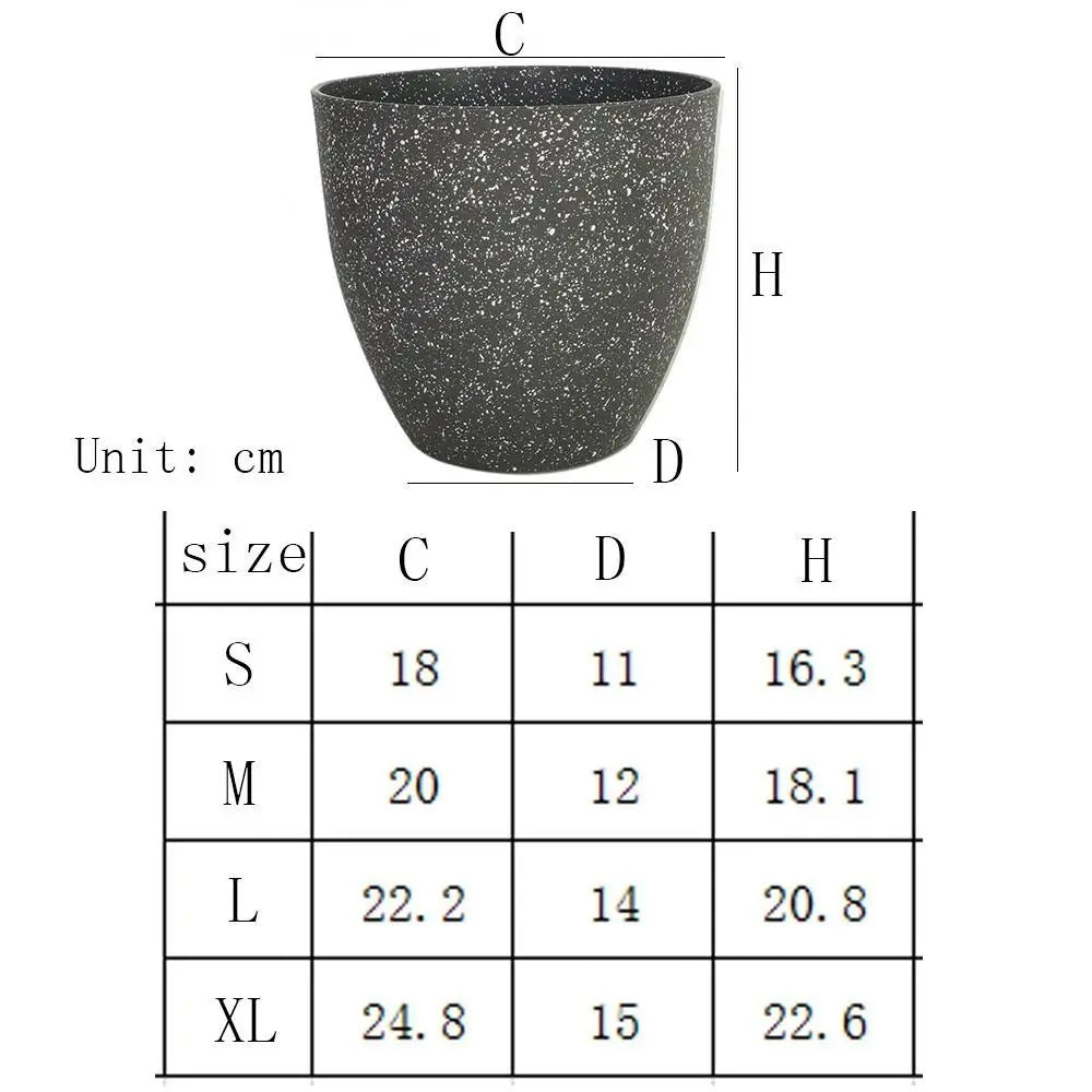 Pots fleurs modernes plastique texturé noir gris opaques XL