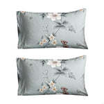 parure lit drap housse taies d'oreiller motif fleurs moderne élégant