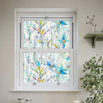 film confidentialité fenêtre multicolore floral adhésif moderne décoratif semi opaque vert bleu rose blanc