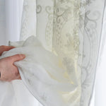 rideaux blancs brodés transparents classique maison polyester inclusion grommets top rings