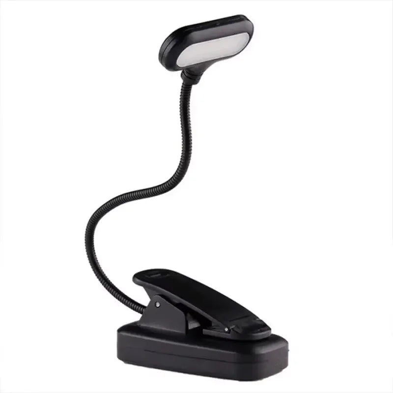 lampe lecture portable led rechargeable pince ajustable noir moderne sans marque