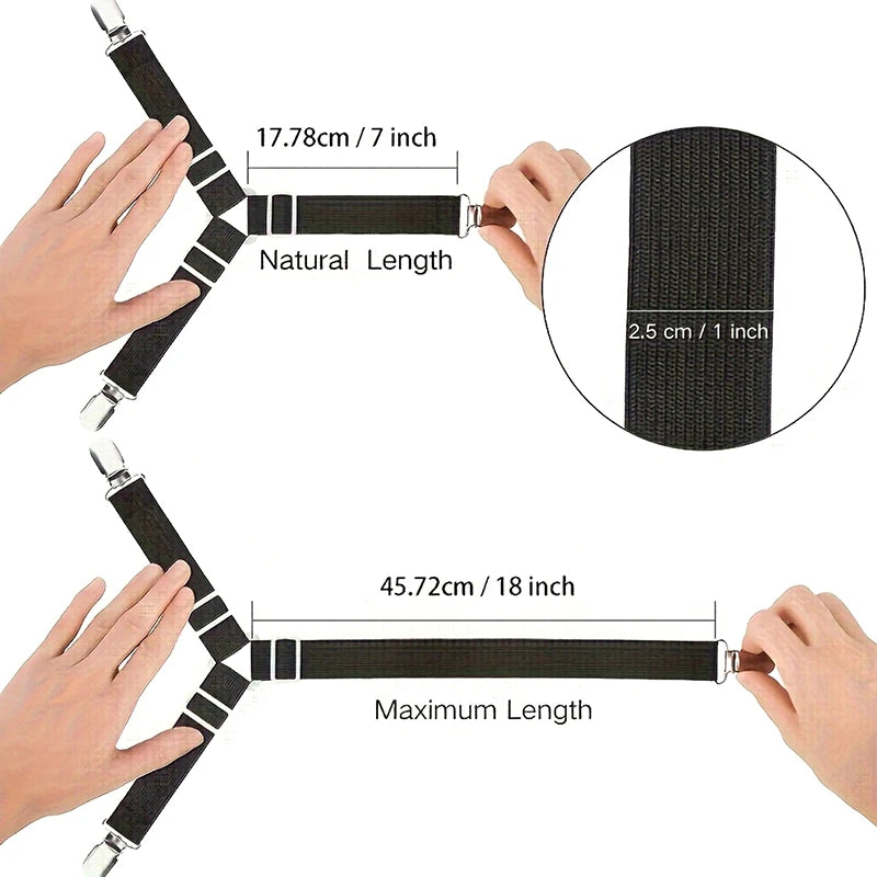 clips draps blanc noir bandes tissu ajustables pratique fonctionnel fixations métalliques
