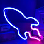 néon bleu rose fusée moderne chambre décoration veilleuse chambre opaque éclairage intérieur usb batterie