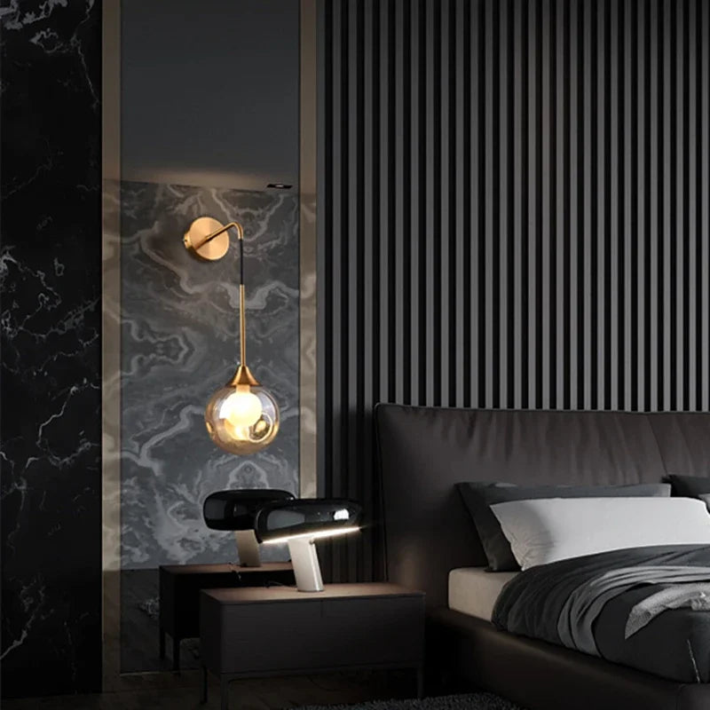 lampe murale or moderne élégante transparente cuisine chambre coucher salle manger entree étude