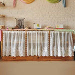 rideau blanc broderie florale transparent classique 100x45cm 100x60cm 140x45cm 140x60cm