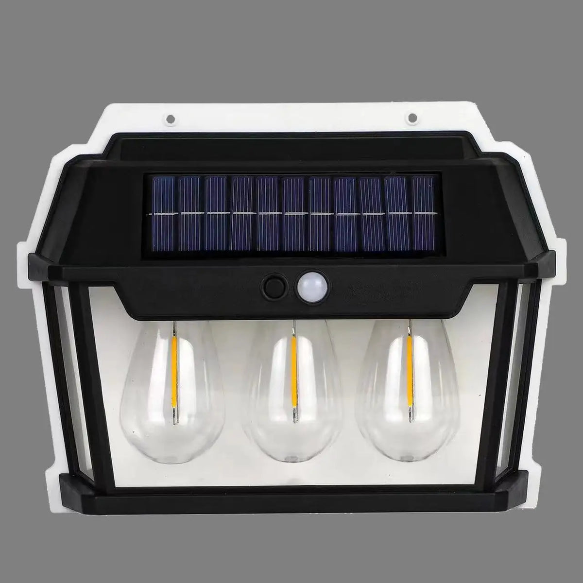 lampes solaires murales extérieures détecteur mouvement ip65 rustique industriel led ambrée