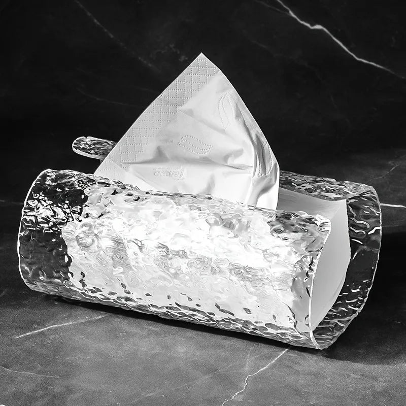 porte serviettes transparent effet écorce texture rugueuse mouchoirs papier moderne salle bain