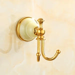 ensemble porte serviettes accessoires salle bain doré classique fixations vis porte serviettes double niveau