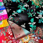 tissu brodé floral polyester opaque noir rose bleu violet traditionnel rapide respirant abrasion 75cm