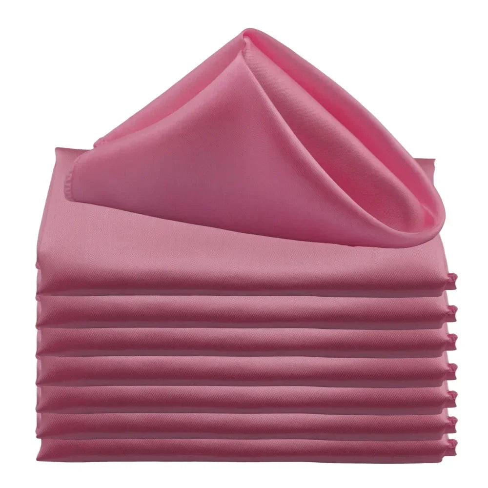 serviettes table satin carrées mariage décoration fête couleur unie classique